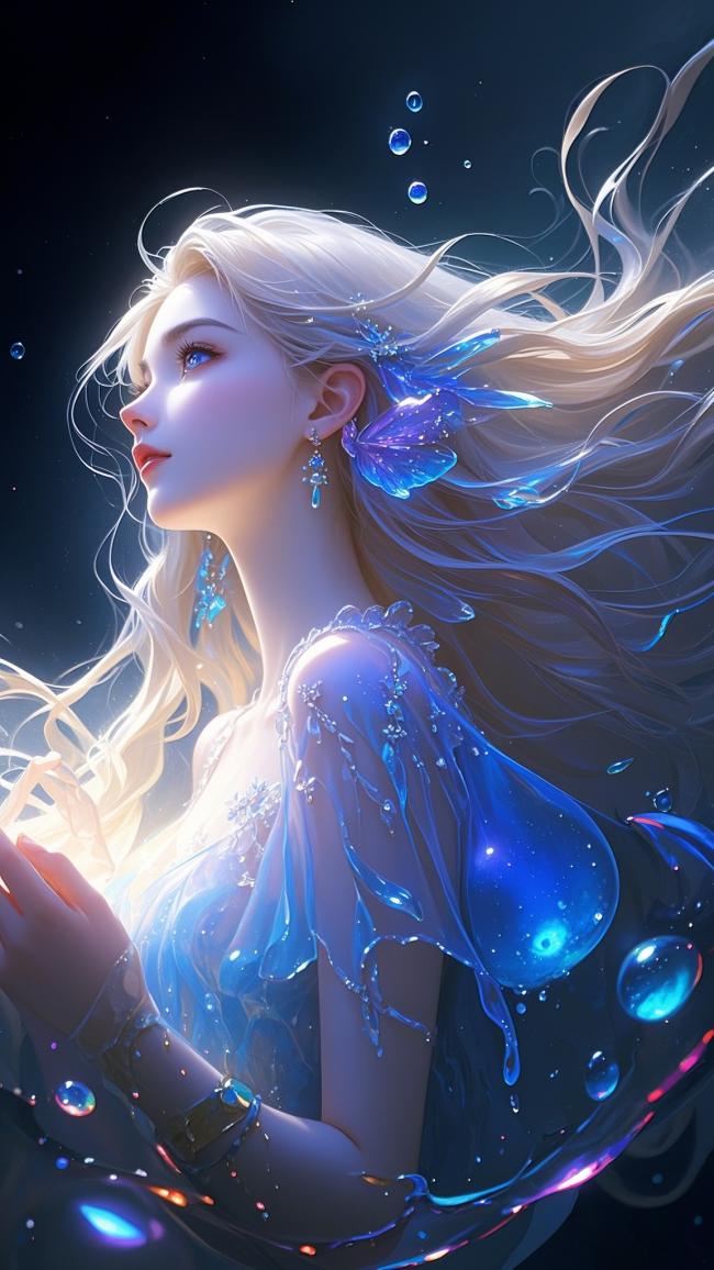 水之女神3D幻想插画