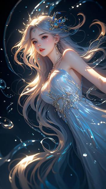 海洋女神梦幻浮游插画