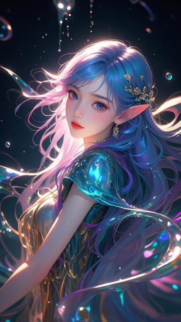 蓝紫精灵少女3D梦幻写真