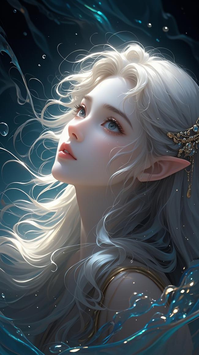 水下精灵少女3D写实肖像