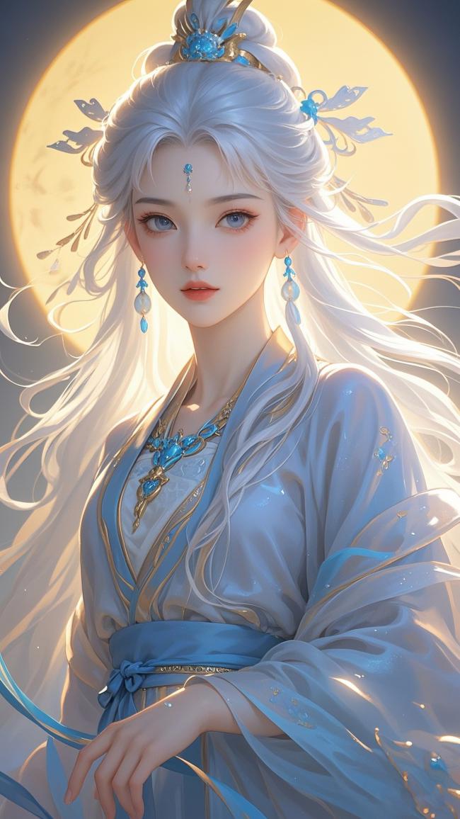 月下仙子汉服写真图