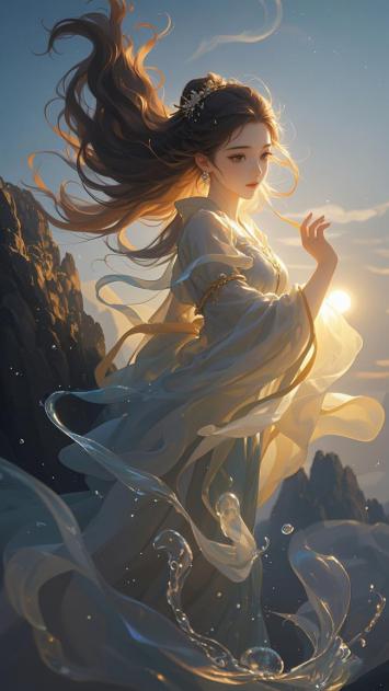 仙侠少女逆光飞舞图