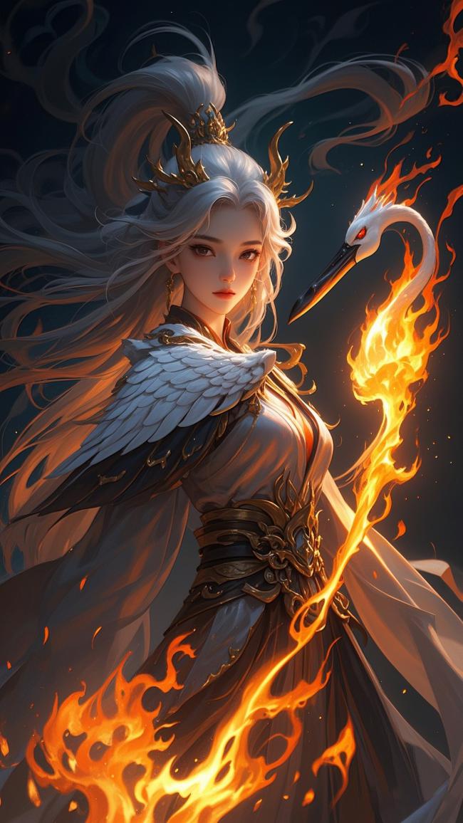 银发仙姬持火鹤，仙侠玄幻燃爆视觉