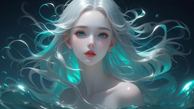 水下银发少女写真 | 冷光梦幻人像