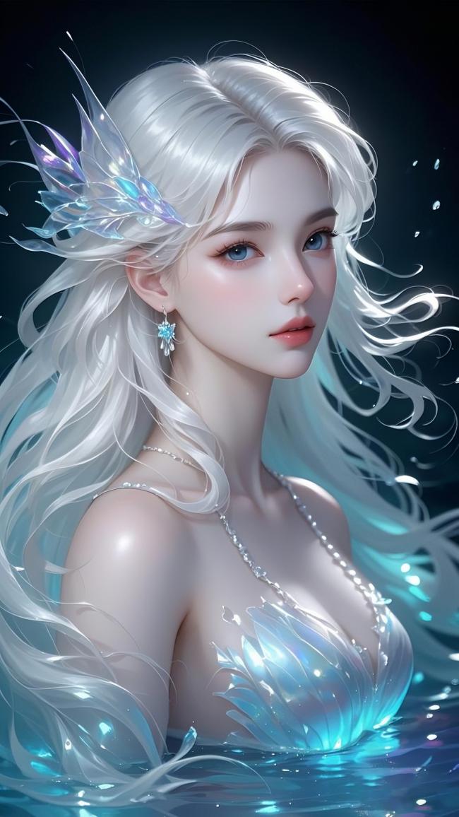 冰霜仙子水下幻境插画