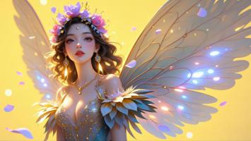 梦幻精灵少女写实插画