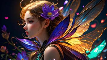 梦幻精灵侧颜3D渲染图