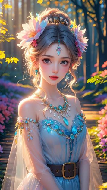 仙侠少女花冠映日光