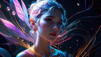 梦幻精灵少女3D渲染肖像