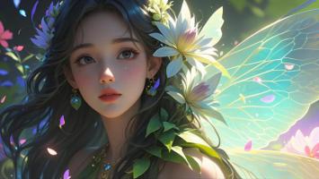 精灵少女梦幻花林写真