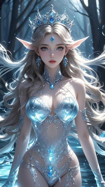 冰霜女王幻影：蓝钻王冠下的精灵女神