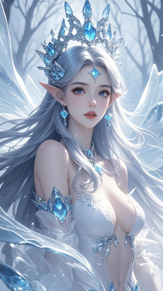 冰霜精灵女王 3D渲染高清插画