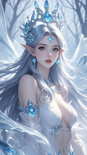 冰霜精灵女王 3D渲染高清插画