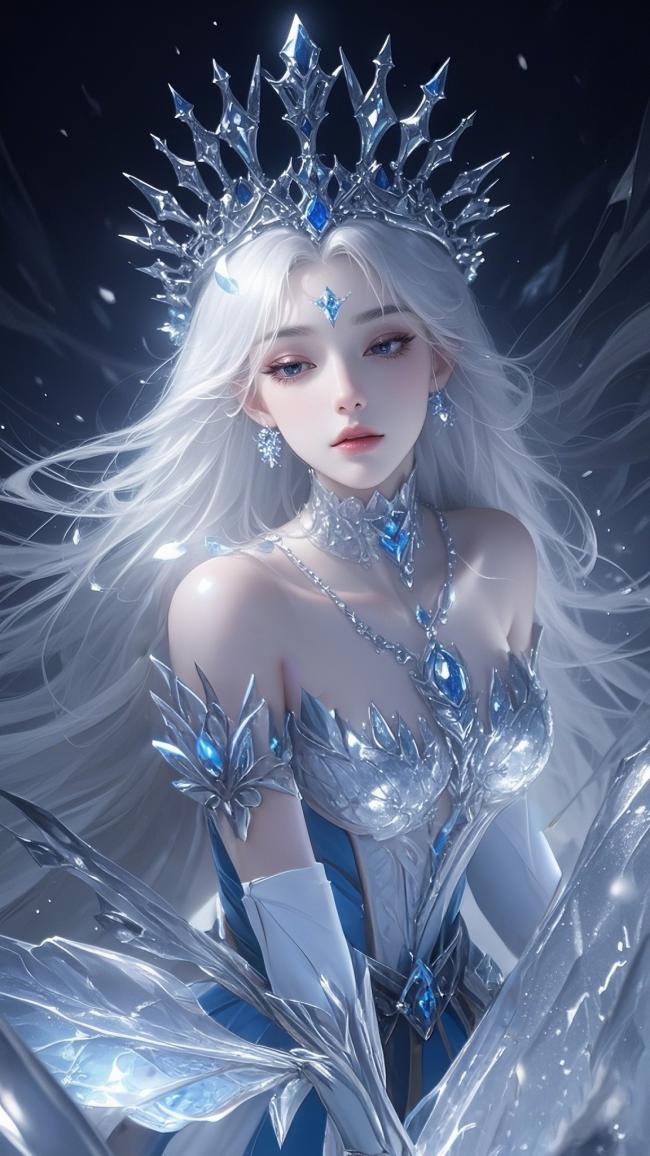 冰霜女王3D渲染奇幻肖像