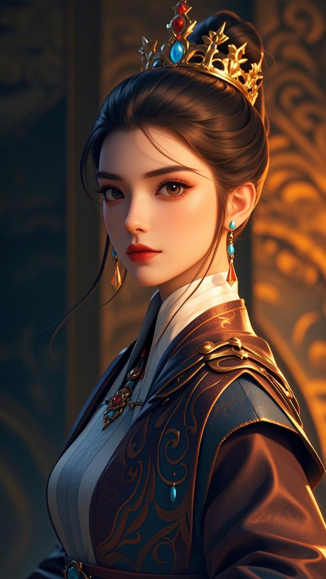 古风仕女冠冕华服写真图