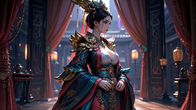 古风仕女宫廷写真，华服金饰尽显皇家气韵