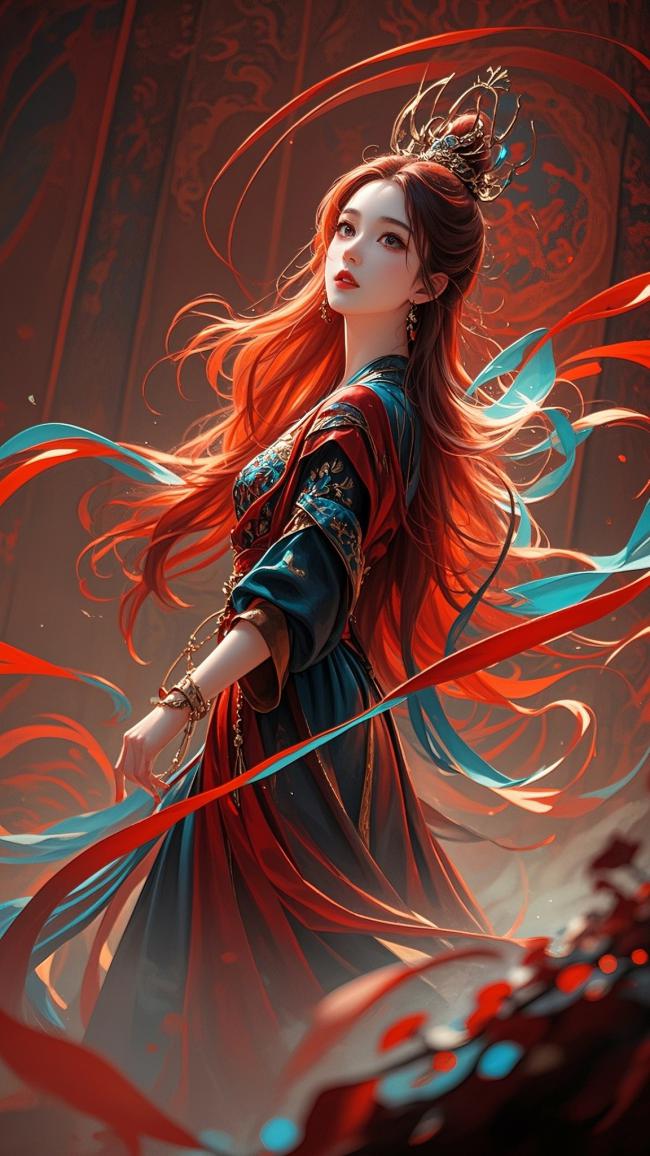 赤发仙姬舞霓裳 · 古风仙侠插画