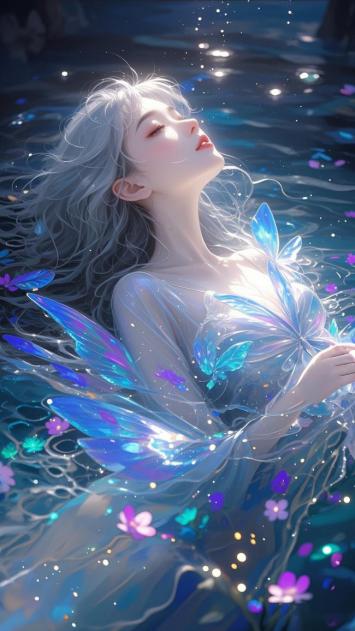 水下精灵蝶翼幻梦图