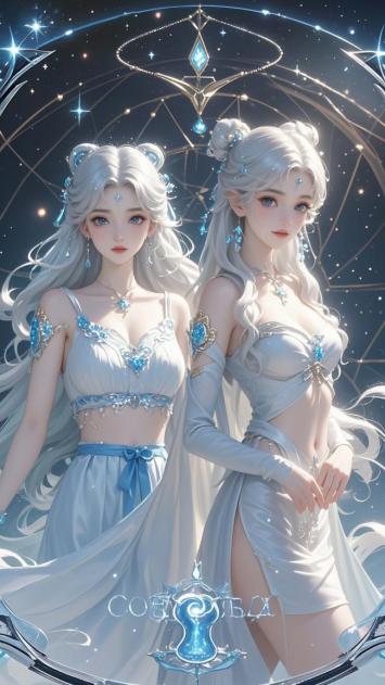 双生仙子冰蓝华服星穹舞