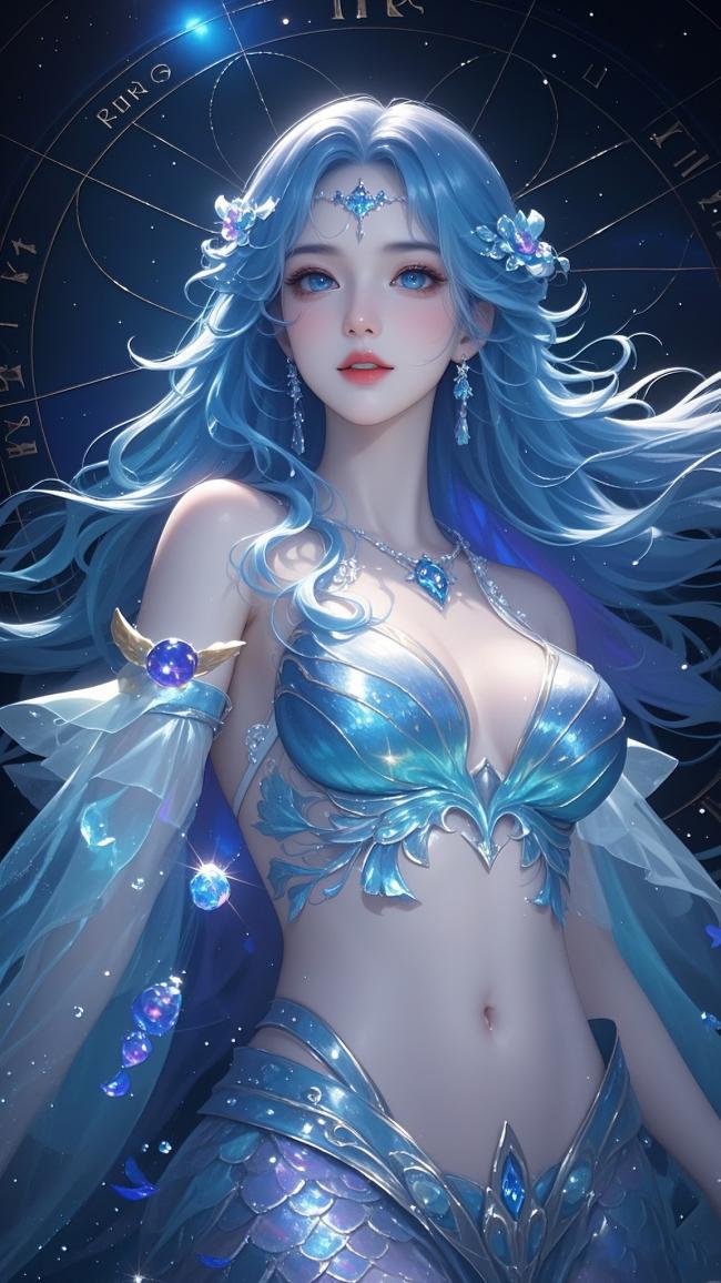 蓝发仙子立星盘前，仙侠玄幻风惊艳全场