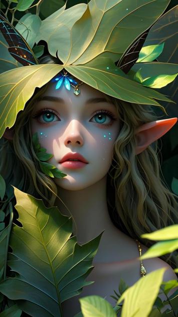 森林精灵少女3D写实肖像