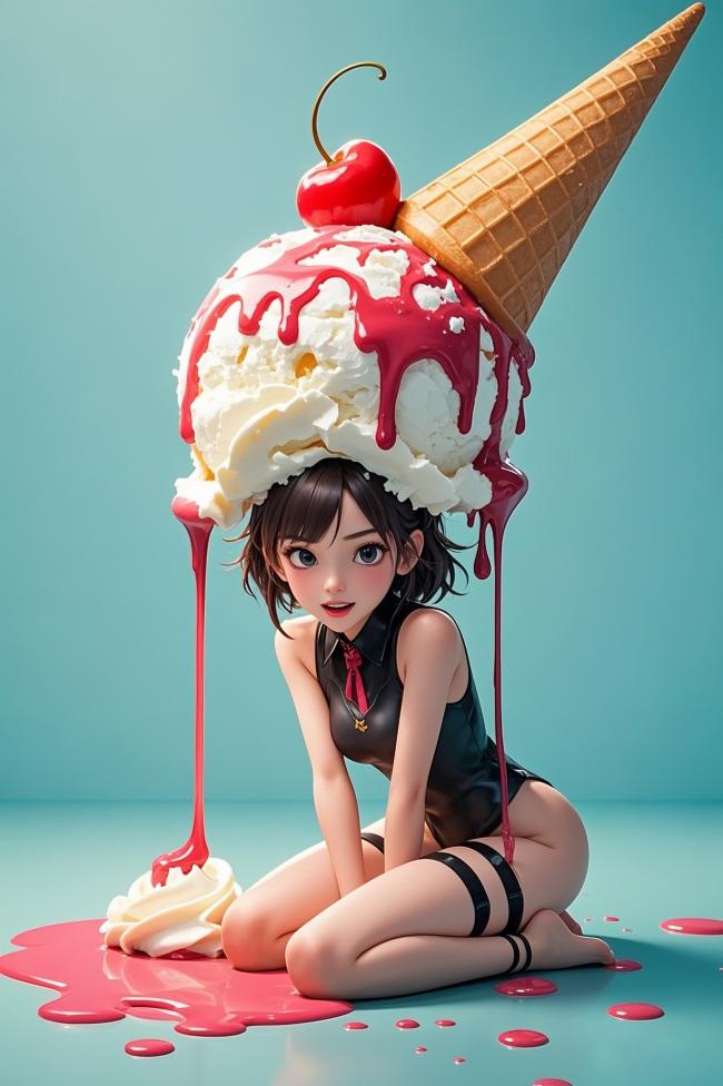 甜品少女3D幻想插画